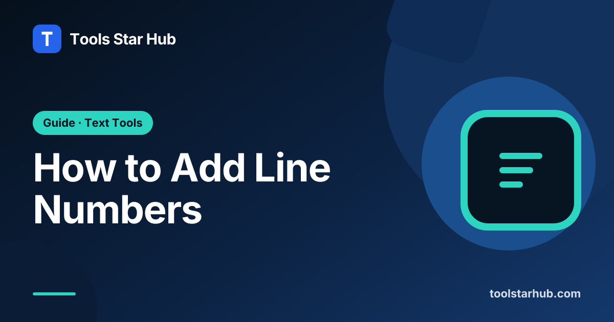 How to Add Line Numbers — Tools Star Hub