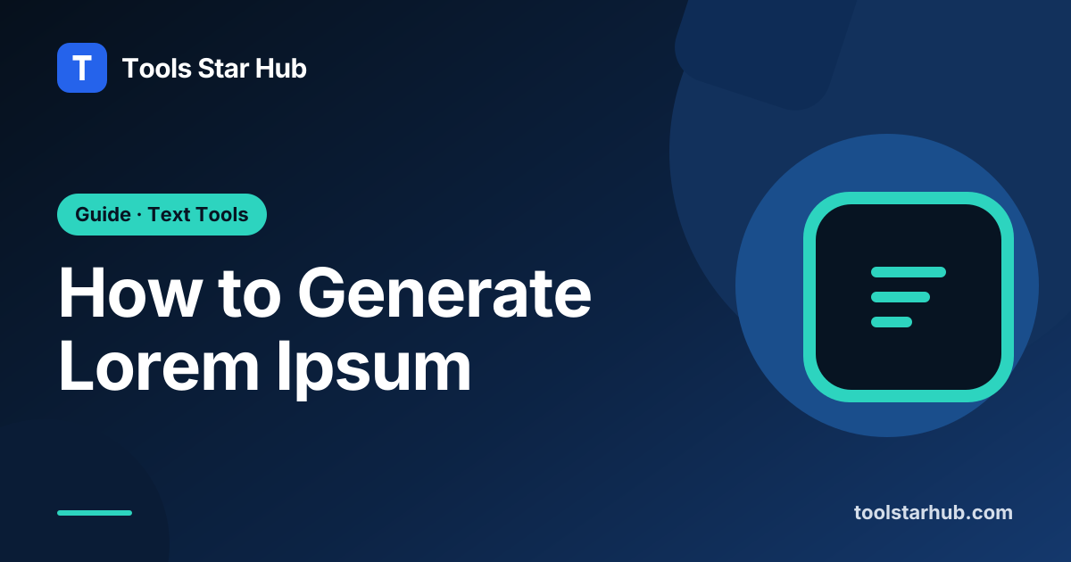 How to Generate Lorem Ipsum — Tools Star Hub