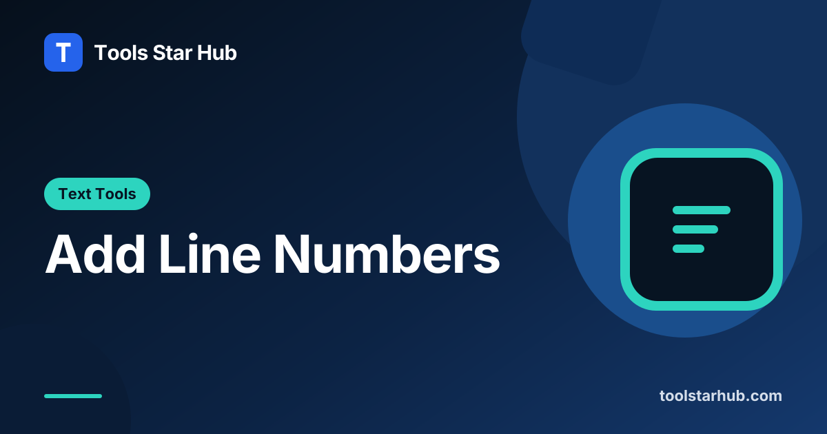 Add Line Numbers — Number Each Line of Text — Tools Star Hub