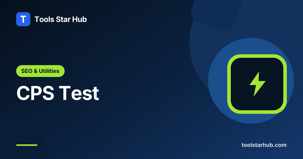 CPS Test: Click Speed Test & Clicks Per Second — Tools Star Hub