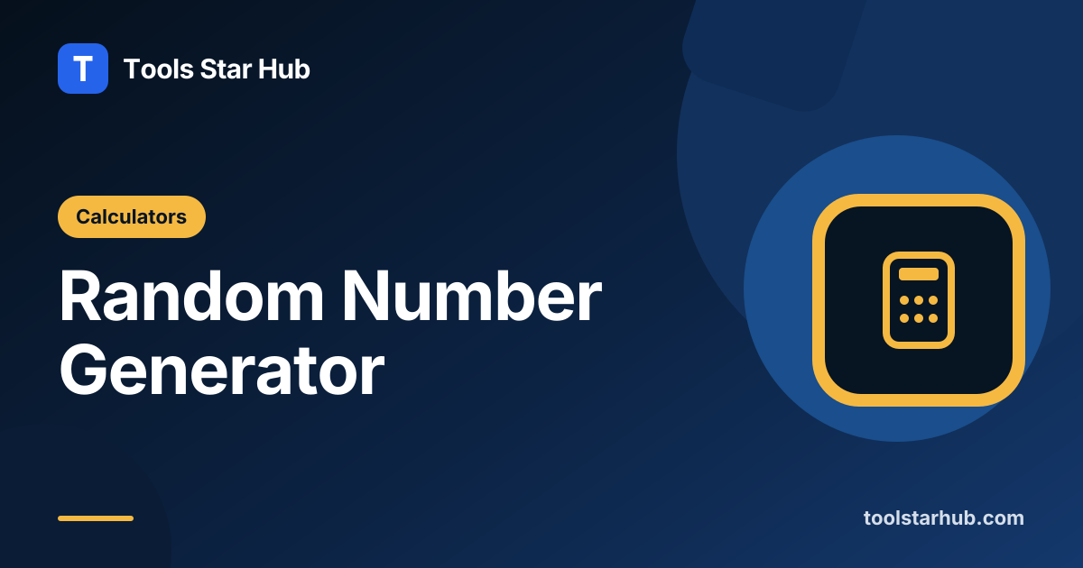 Random Number Generator — Integers and Decimals — Tools Star Hub