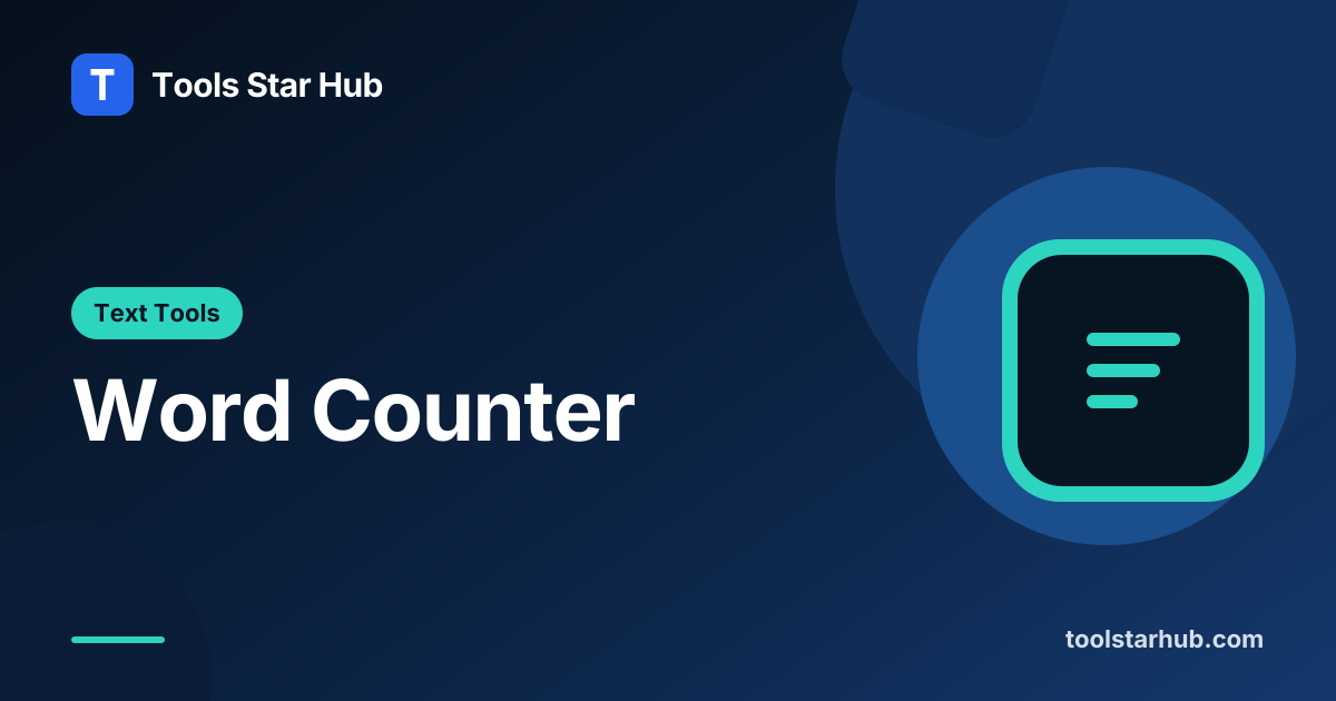 Word Counter — Count Words Online — Tools Star Hub